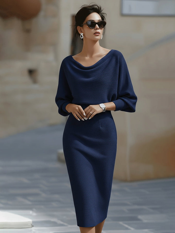 Marivelle™ | Sculpted Elegance Midi Dress