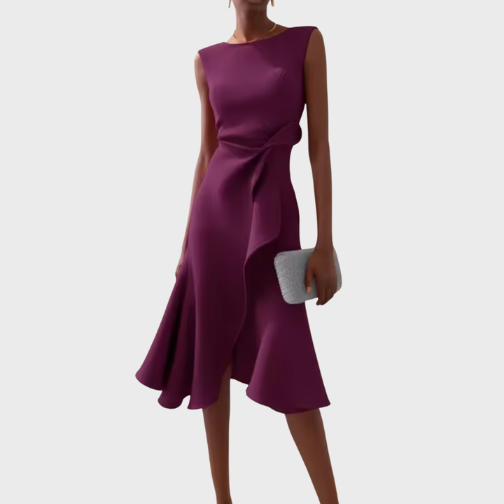 Westrows™ | Draped Asymmetric Midi Dress