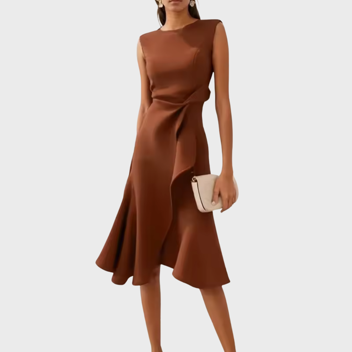 Westrows™ | Draped Asymmetric Midi Dress