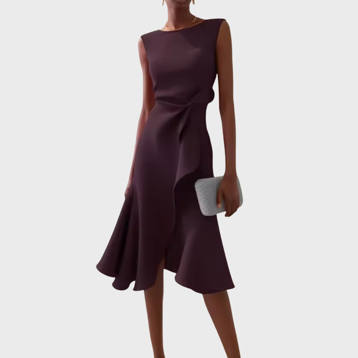 Westrows™ | Draped Asymmetric Midi Dress