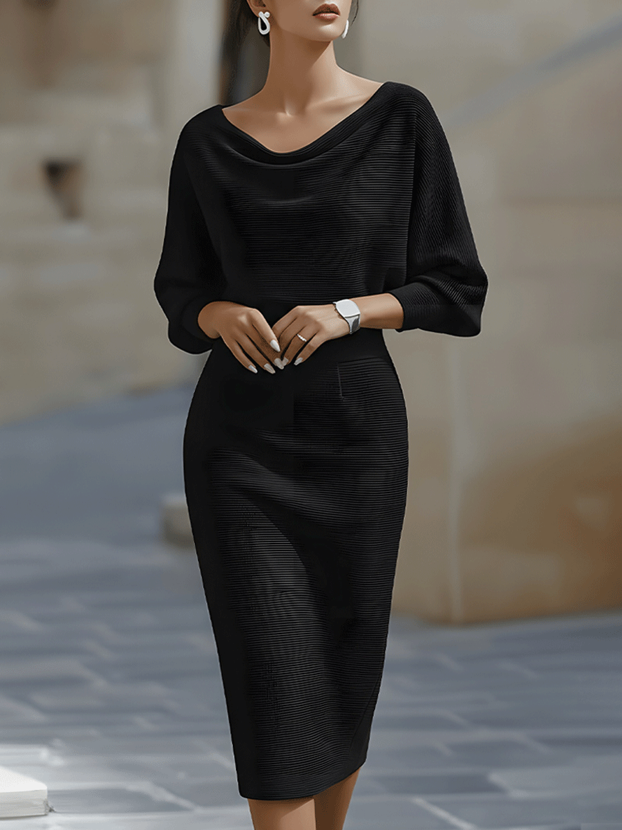 Marivelle™ | Sculpted Elegance Midi Dress