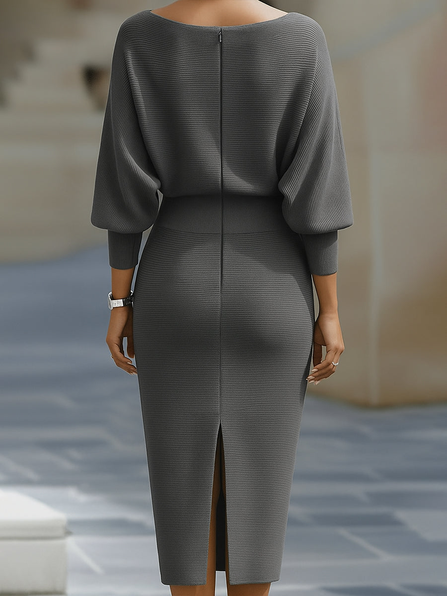 Marivelle™ | Sculpted Elegance Midi Dress