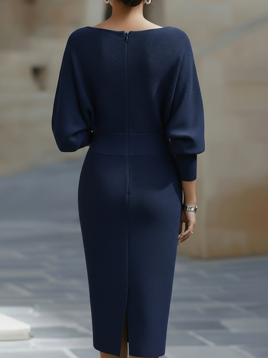 Marivelle™ | Sculpted Elegance Midi Dress