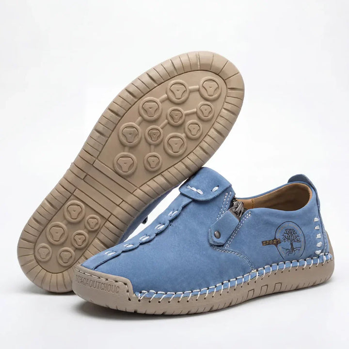 Vera™ – Hand-Stitched Slip-On Comfort Loafers | No-Bend Zipper, Wide Toe Box & All-Day Comfort