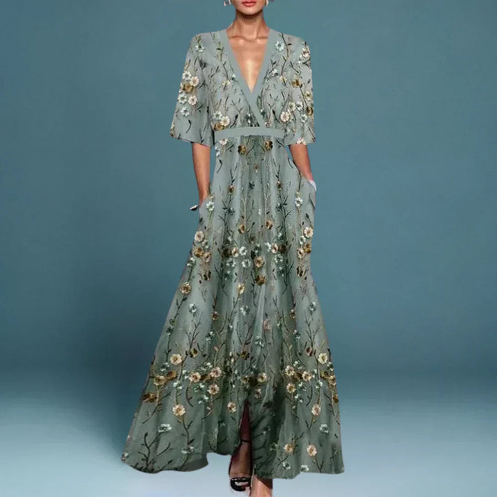 Westrows™ | Elegant Maxi Dress with Floral Pattern