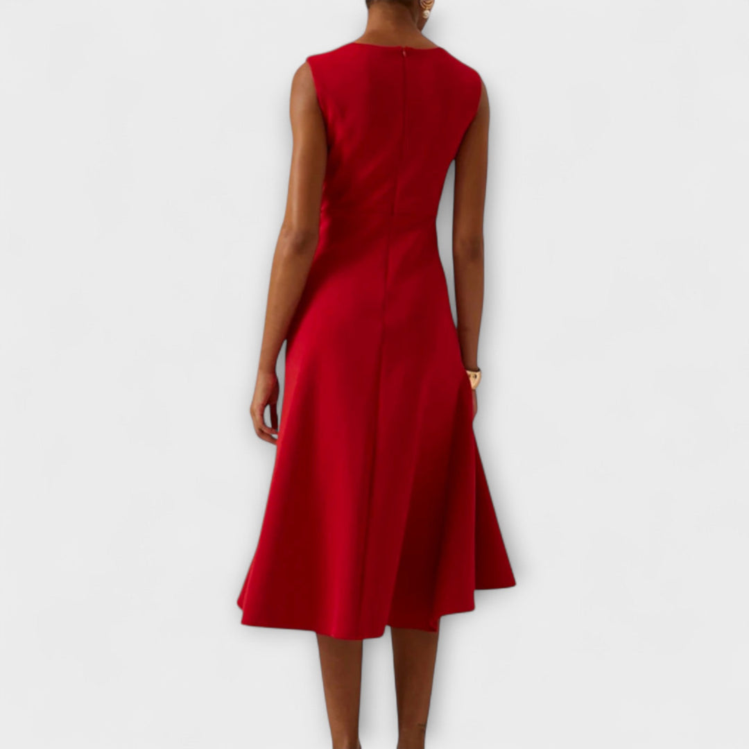 Westrows™ | Draped Asymmetric Midi Dress