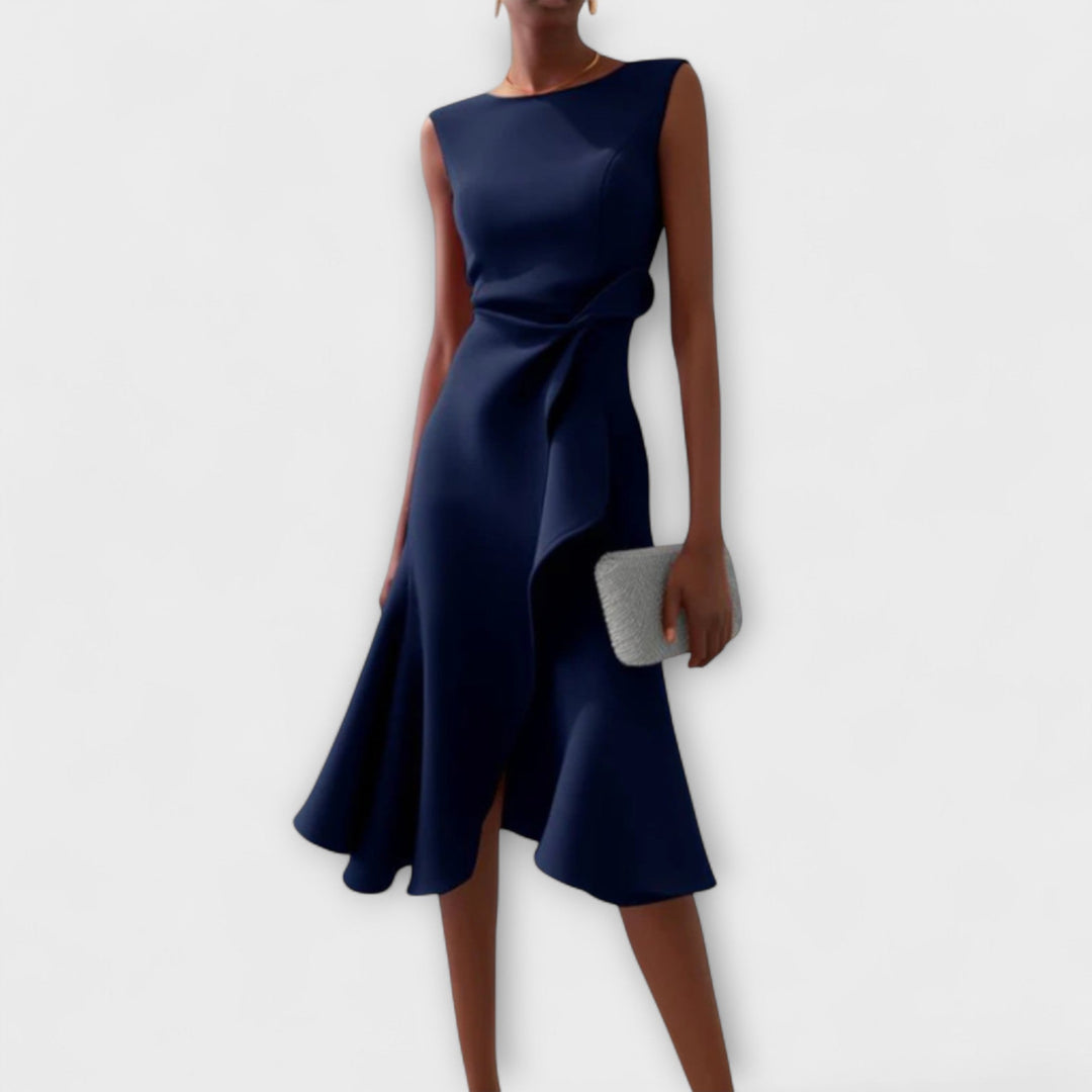 Westrows™ | Draped Asymmetric Midi Dress