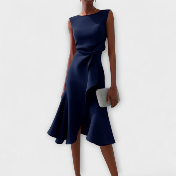 Westrows™ | Draped Asymmetric Midi Dress