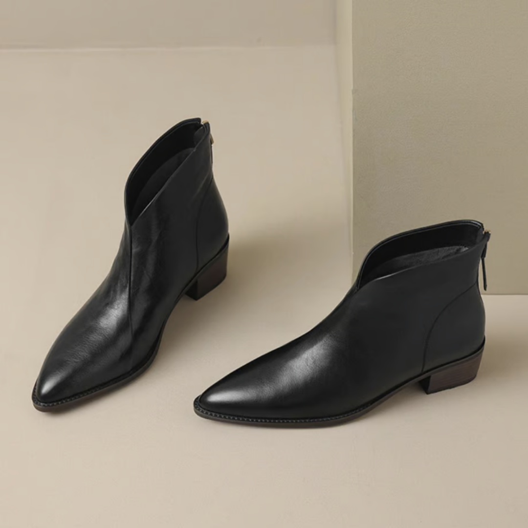 ZAFIRA™ | Low-Heel Premium Leather Booties