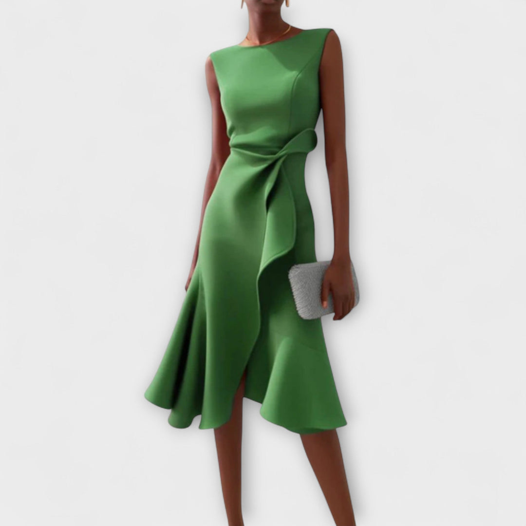 Westrows™ | Draped Asymmetric Midi Dress