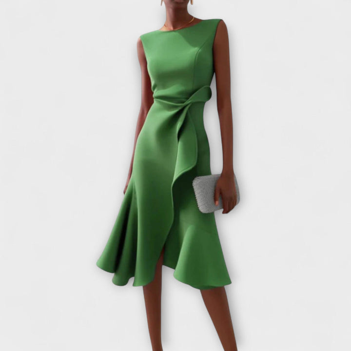 Westrows™ | Draped Asymmetric Midi Dress