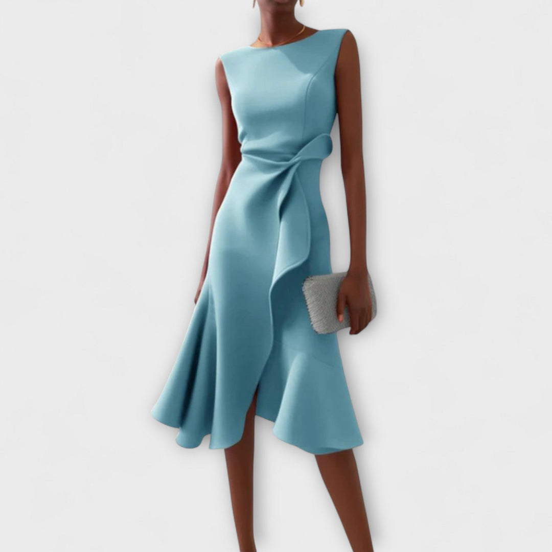 Westrows™ | Draped Asymmetric Midi Dress