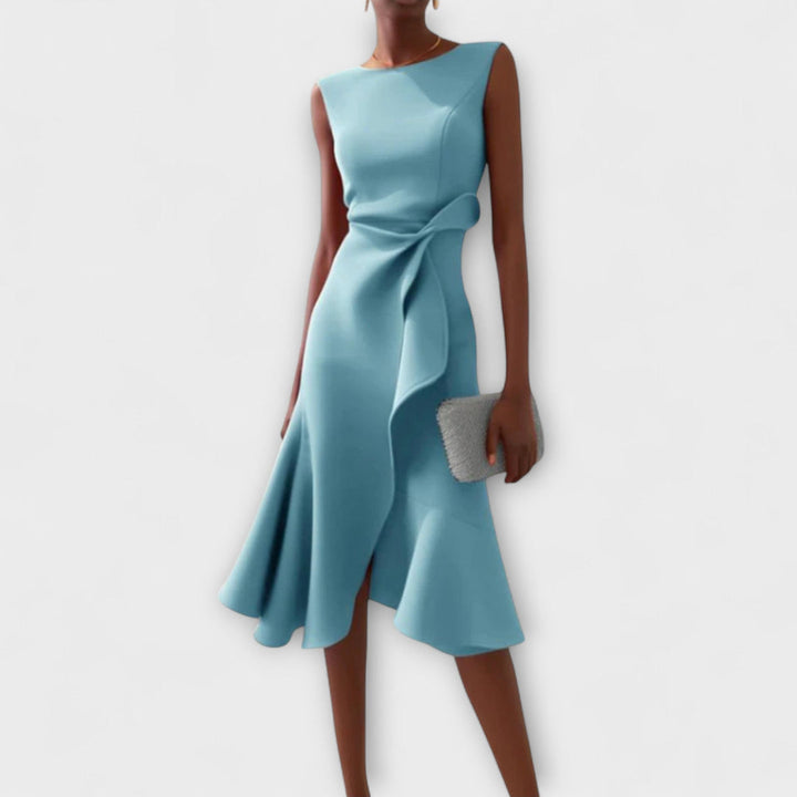 Westrows™ | Draped Asymmetric Midi Dress