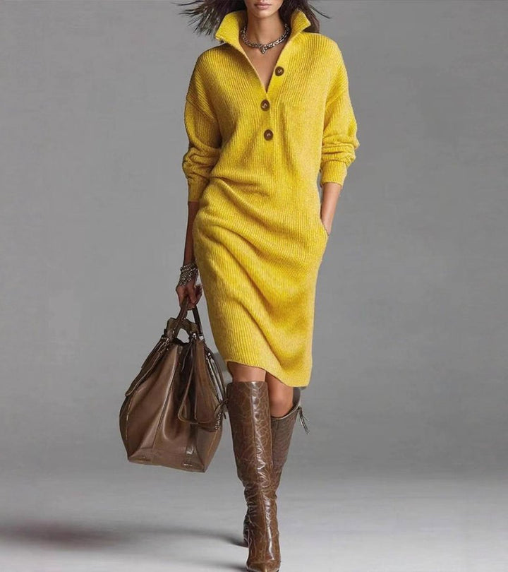 Aveline™ – Elegant Knit Winter Dress