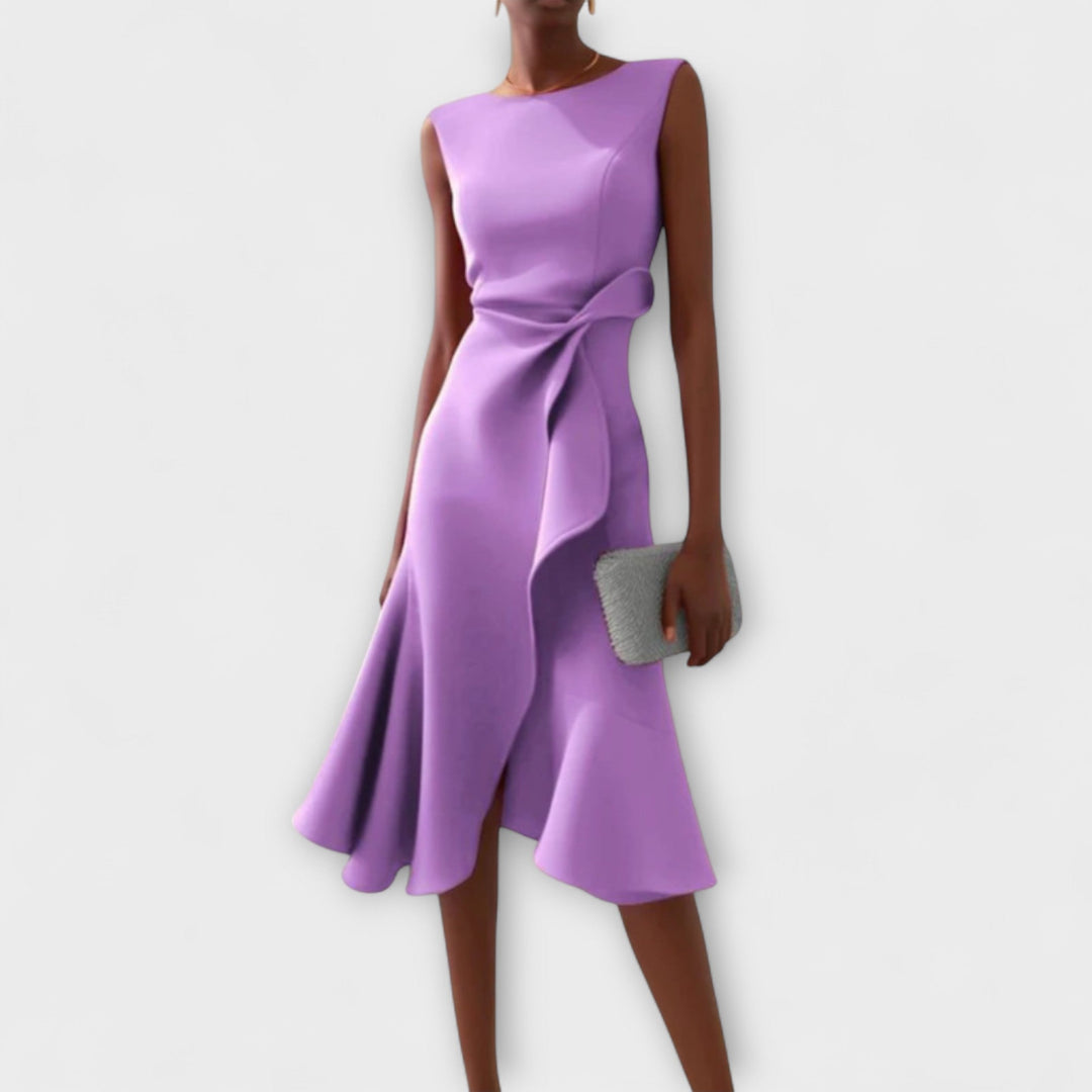 Westrows™ | Draped Asymmetric Midi Dress