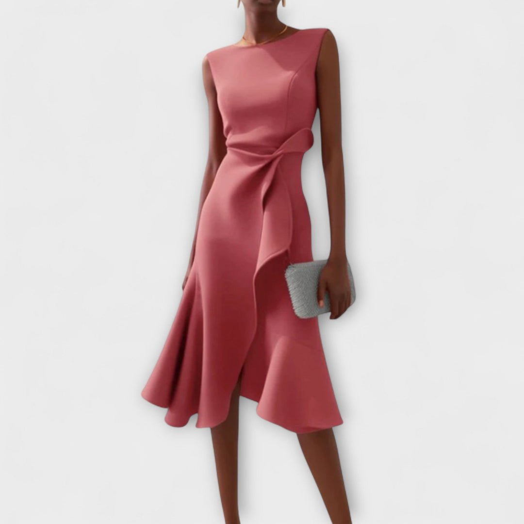 Westrows™ | Draped Asymmetric Midi Dress