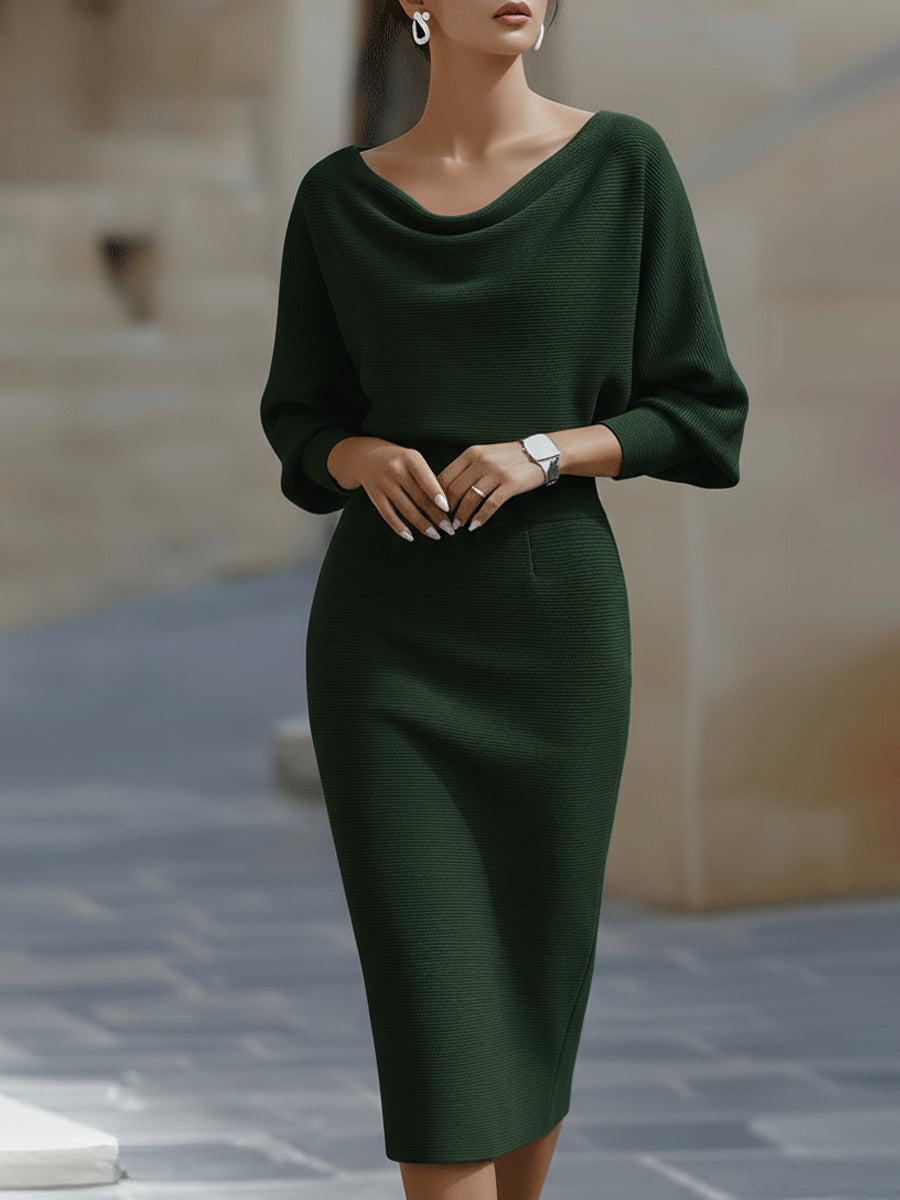 Marivelle™ | Sculpted Elegance Midi Dress