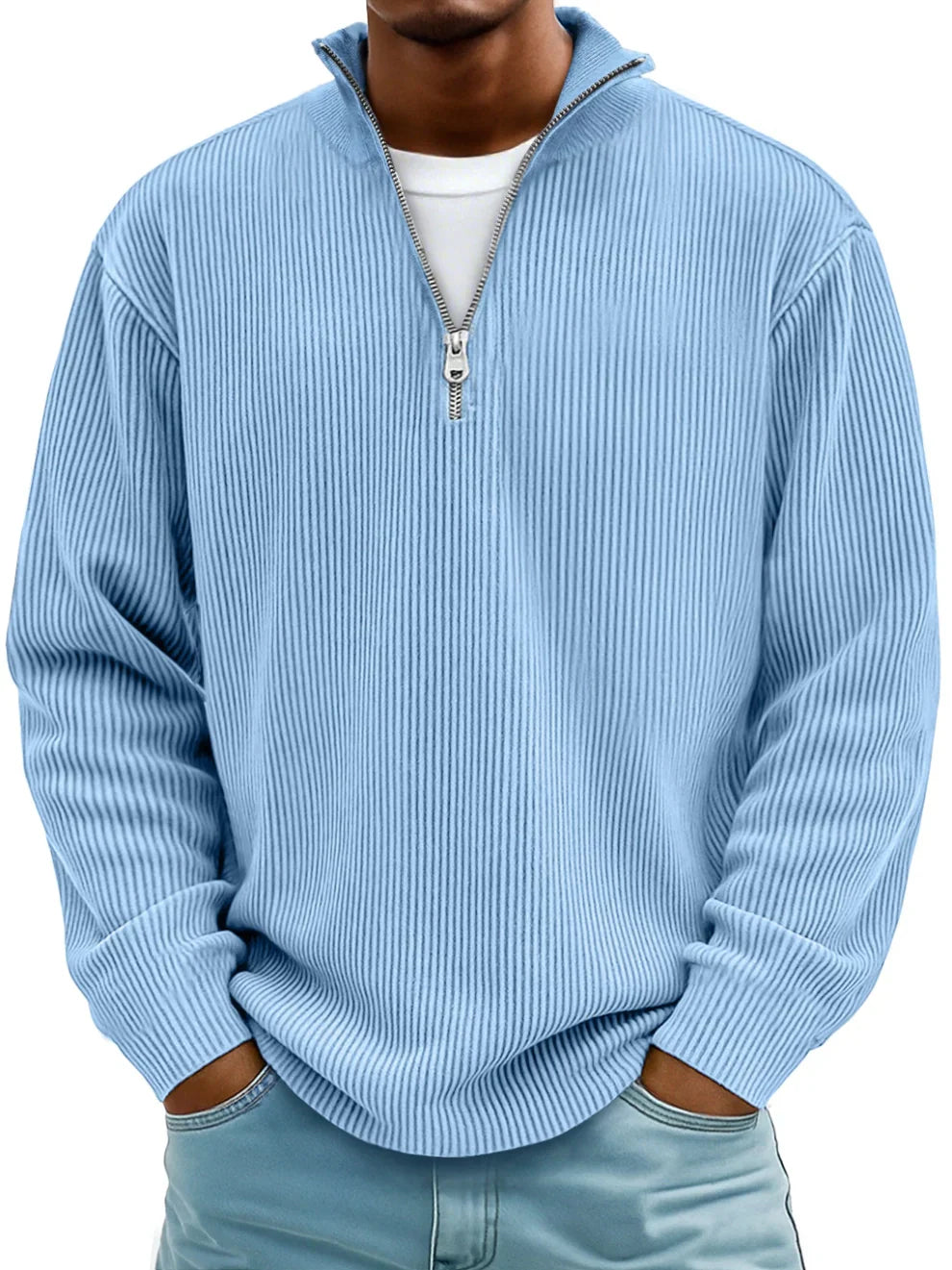 Owen | Corduroy Zip Up Sweater