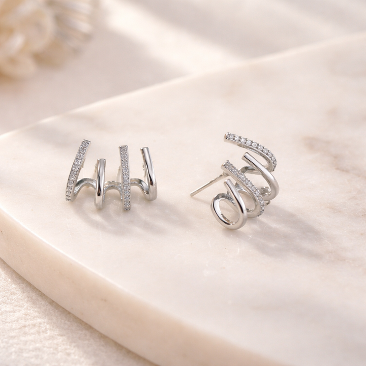 Alma – Gold-Plated Spiral Earrings