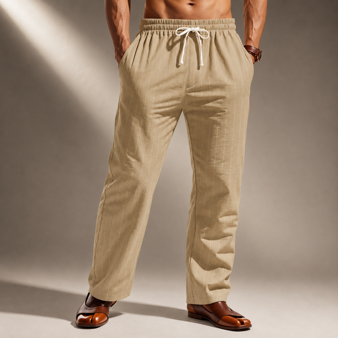 Ellis Pinstripe Linen Pants