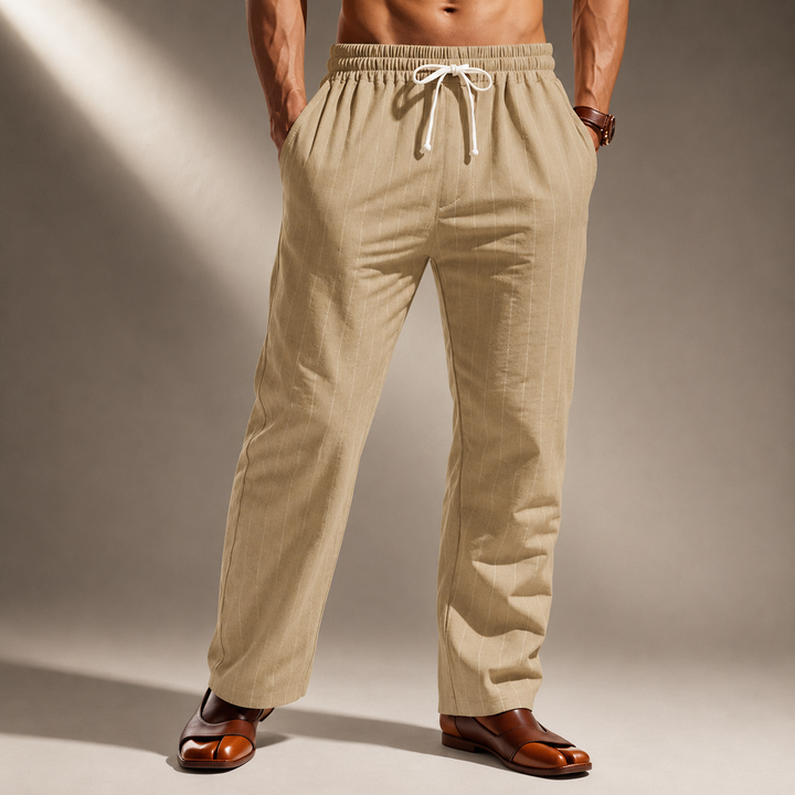 Ellis Pinstripe Linen Pants