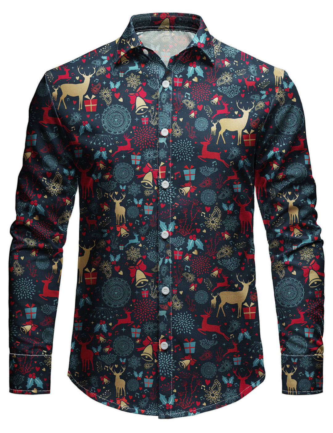 Calder™ | Vintage Holiday Print Long Sleeve Shirt