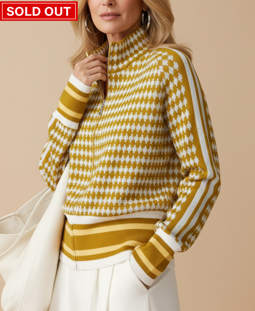 Autumn-Winter Stand Collar Zip Knit