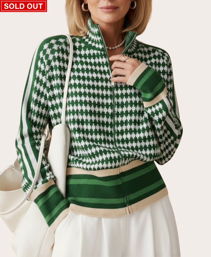 Autumn-Winter Stand Collar Zip Knit