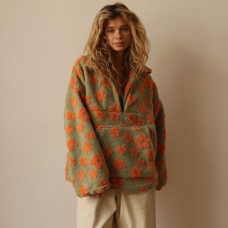 Daisy | Floral Fleece Jacket