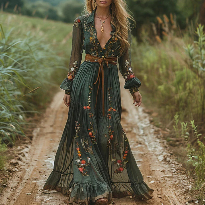 Westrows™ | Bohemian Floral Maxi Dress