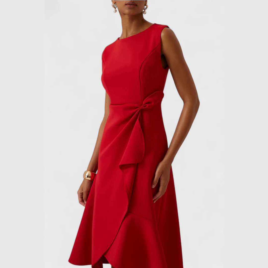 Westrows™ | Draped Asymmetric Midi Dress