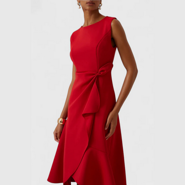 Westrows™ | Draped Asymmetric Midi Dress