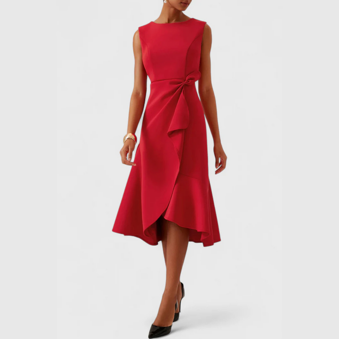 Westrows™ | Draped Asymmetric Midi Dress