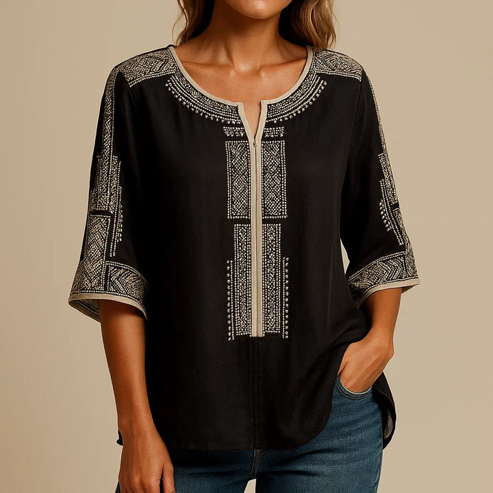 Celine Cotton Linen Blouse