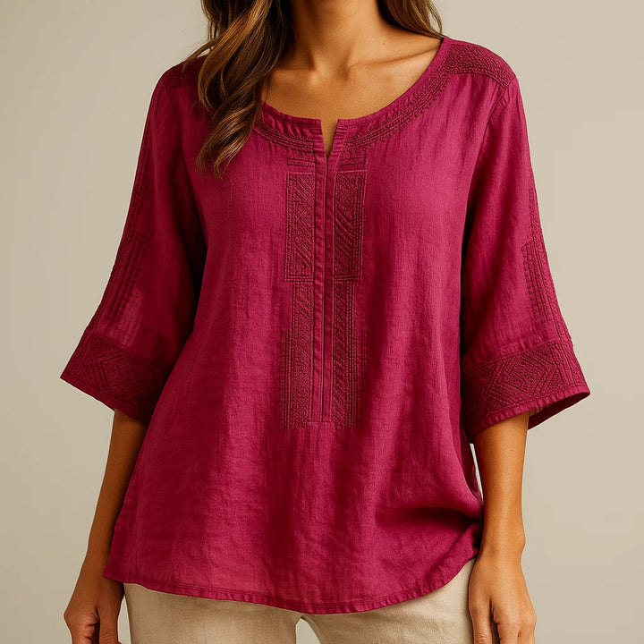 Celine Cotton Linen Blouse