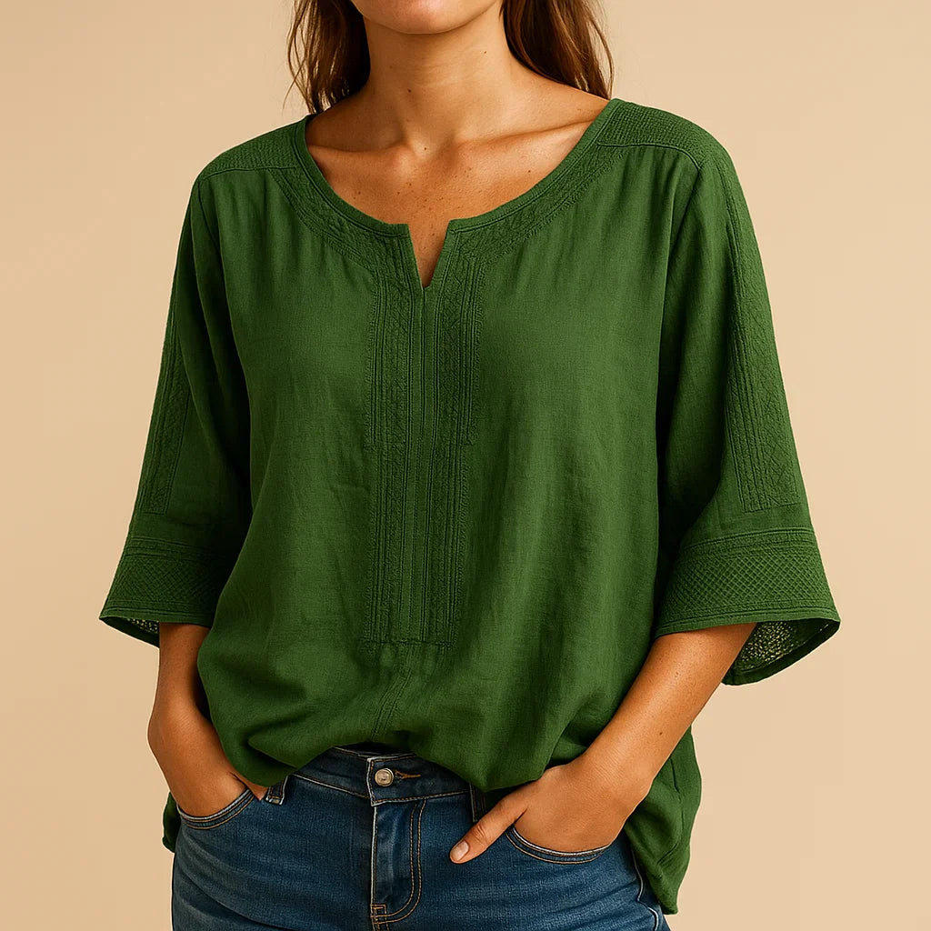 Celine Cotton Linen Blouse