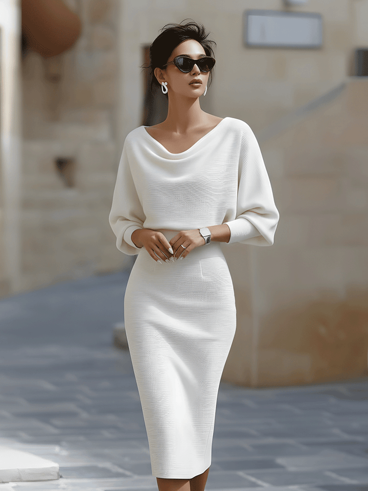 Marivelle™ | Sculpted Elegance Midi Dress