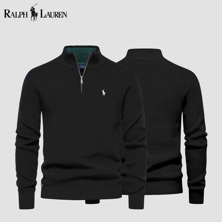 𝑅𝐿 Classic Knit Quarter-Zip Sweater