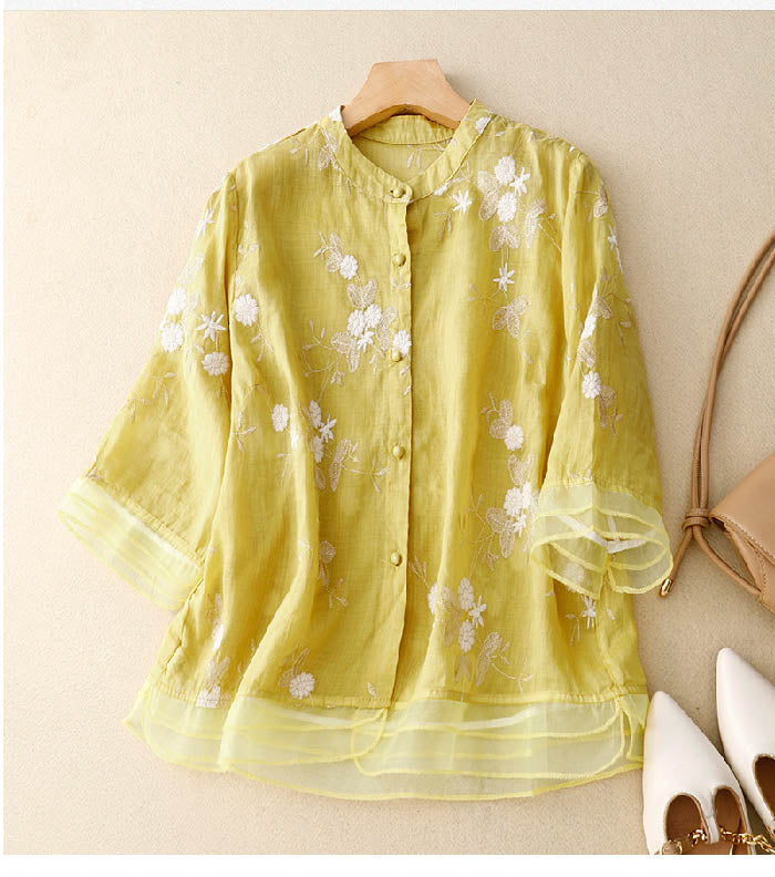 Westrows™ | Chic Blouse with Embroidered Accents